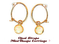 Opal Drops Mini-Hoops