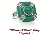 'Ribbon Pillow' Ring (Agate)