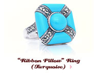 'Ribbon Pillow' Ring (Turquoise)